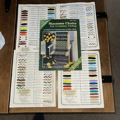 Macrame Pattern Book Leaflet Chairs For The Sitting 12 Projects Plus Advert Liz - Image 1 of 4
