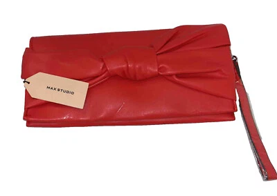 Cartera clutch Max Studio con lazo, granadina Foto 1 de 4