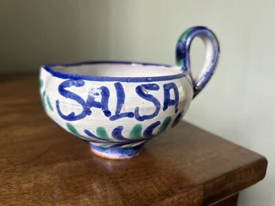 VINTAGE Spanish blue pottery "SALSA" jug pot serving dish - Image 1 of 4