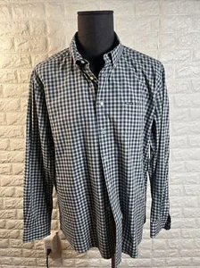Barbour Shirt Mens XXL Blue Gray Check Long Sleeve Button Down Tailored Fit - Picture 1 of 5