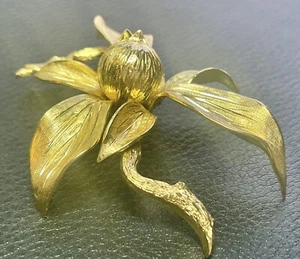 1961 SELTENE Christian Dior Gold große geformte Blumenbrosche - Henkel & Grosse - Bild 1 von 10