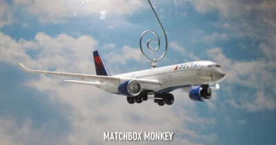 New Delta Airlines Airbus 350 Airplane Jet Christmas Tree Ornament Adorno - Image 1 of 4