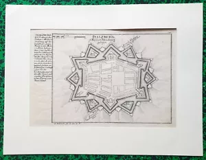 XVIII ème - Dépt 57 - Beau Plan de Phalsbourg par G. Bodenehr 34x26 Editée 1720 - Picture 1 of 2