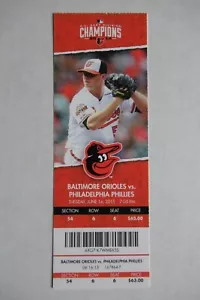 ORIOLES VS PHILLIES 6/16/2015 FULL TICKET ~ MACHADO/PARMELEE (2 HRs EACH) - Picture 1 of 1