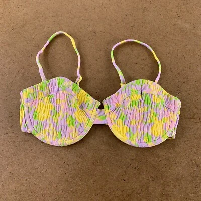 Nuevo top de natación de bikini con aros fruncido estampado floral amarillo talla 36C de ASOS para mujer Foto 1 de 4