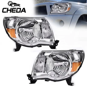 Fit For 2005-2011 Toyota Tacoma Pair Chrome Housing Headlights Lamp Left & Right - Bild 1 von 8