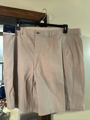 Stafford Men’s Size 40 Regular Fit Flat Front Shorts 9” Stone Color - Image 1 of 4