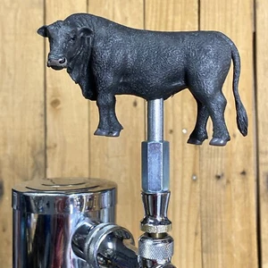 Black Angus Bull Mini Beer Tap Handle Farmer Rancher Ranch Cow Steer Farm Animal - Picture 1 of 15