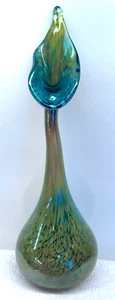 ART GLASS ~ ABLER ~ HAND CRAFTED 10.5" CALLA LILY GARDEN FLOWER VASE GR84 EASTER - Picture 1 of 13