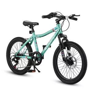 20 Zoll Kinder Bergrad, Shimano 7 Gang Fahrrad für Jungen und Mädchen 8-12, grün - Bild 1 von 7