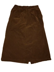 Falda plisada de pana pequeña para mujer LL Bean de colección 10 marrón 100 % algodón botón - Imagen 1 de 9