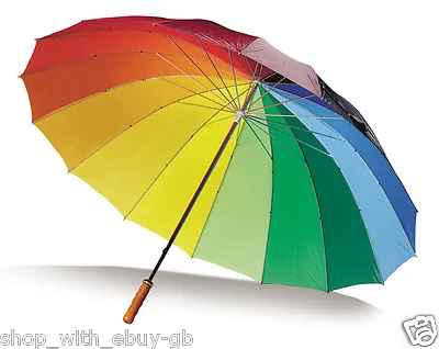 Pride Ombrello Da Golf Arcobaleno Grandi Dimensioni Multicolore 16 Pannello 130 Dia X 102 Cm • 17.63€