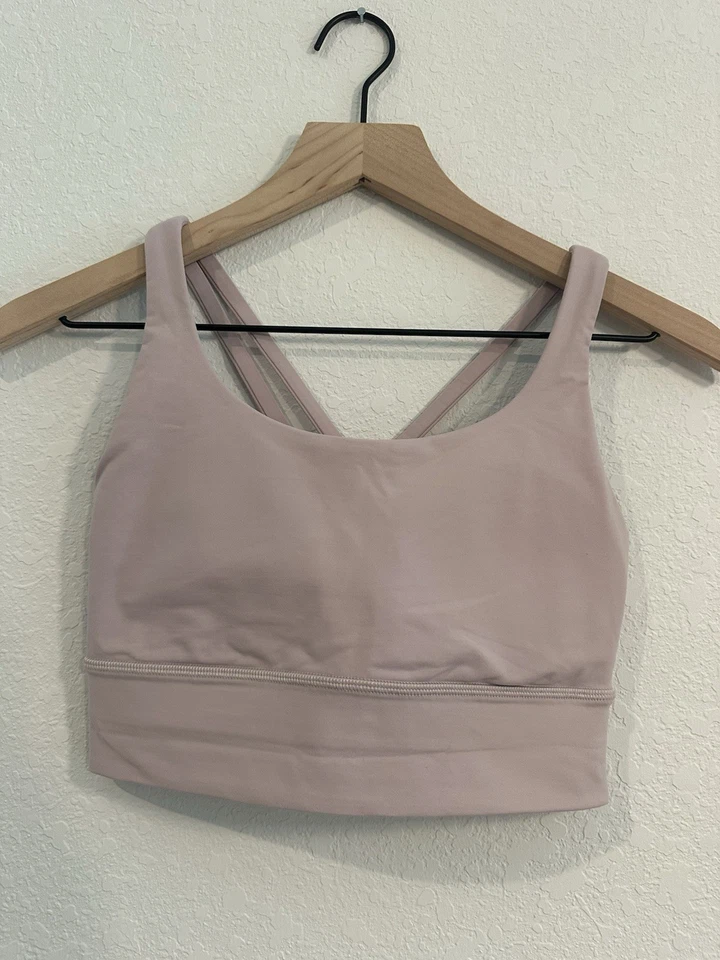 Sujetador Lululemon Lavender Lux Energy Longline Soporte Medio Talla Pequeña Copa B Foto 1 de 3