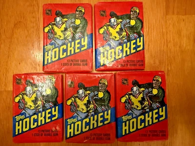 (5) 1981/82 Topps Hockey Wax Pack Lot - Gretsky Kurri Bourque Savard Murphy RC - Image 1 of 3