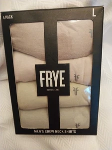 Frye Men's Crew Neck Shirts 4 Pack Green Beige Tan Large NEW Open Box - Picture 1 of 4