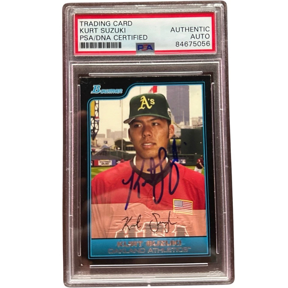 Tarjeta de novato Tops Kurt Suzuki 2006 PSA 10 gemas como nueva certificado autógrafo Foto 1 de 2