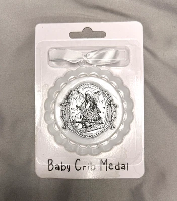 Ангел-хранитель детская кроватка медаль серебристого тона детской благословения подарок - новый в коробке - Изображение 1 из 4