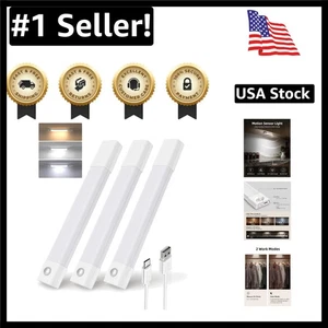 Smart Magnetic Under Cabinet Lighting with Rechargeable Motion Sensor – 3 Pack - Picture 1 of 9