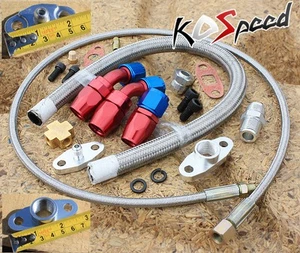 TURBOCHARGER TURBO CHARGER STAINLESS STEEL 36" OIL FEED+17" DRAIN LINE+ADAPTER - Bild 1 von 1