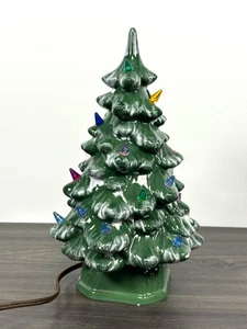 VTG 1960s Holland Mold 2 Piece 11" Multi Colored Light Up Ceramic Christmas Tree - Picture 1 of 17