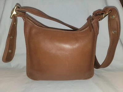 Bolsa de ombro Coach Vintage com zíper #9966 couro marrom britânico feita nos EUA - Imagem 1 de 4