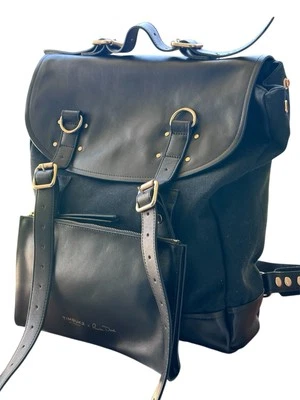 РЕДКИЙ кожаный и холщовый рюкзак Timbuk2 x Phoebe Dahl JetSet с откидным верхом + клатч - Изображение 1 из 4