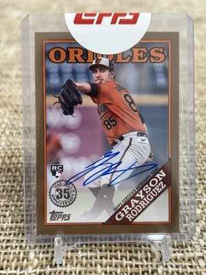 📈 2023 Topps GRAYSON RODRIGUEZ 1988 Topps Baseball Autograph Card ROOKIE RC 📈 - Image 1 of 4