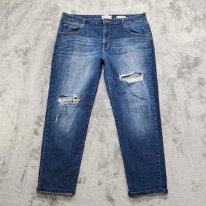 Jessica Simpson Jeans Womens 31 Blue Distressed Monroe Slim Boyfriend Stretch - Picture 1 of 13