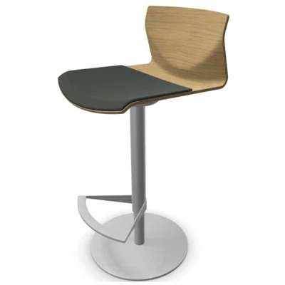 Lapalma Kai S39 Barhocker- Edelstahl, Eiche, Kissen schwarz Aussteller UVP 770,- - Bild 1 von 4