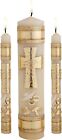 Gold Tone Commitment Candles Ornate Centerpiece for Marriage Reception 