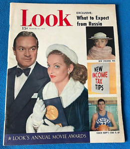 LOOK Magazine Vintage March 1951 Movie Awards Disney Bette Davis Brando Ads OOP