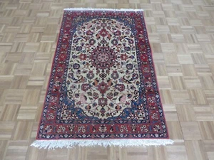 3'6 x 5'4 Hand Knotted Ivory Antique Fine Kashen Oriental Rug G15478 - Picture 1 of 14