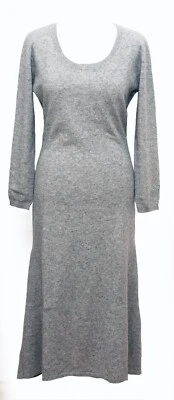 Vestido midi tejido gris cachemir de lana talla S 8 Reino Unido #D4 Foto 1 de 4