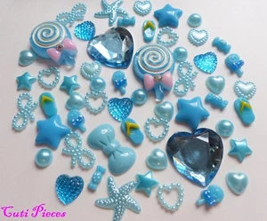 Baby Blues Lolly Corazón Mezcla Arcos de Resina Perla Dulce Zapato Estrella Gema Espalda Plana Artesanía - Imagen 1 de 5