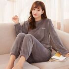45-75kg Coral Fleece Pajamas Winter Warm Pullover and Pants  Women Girls