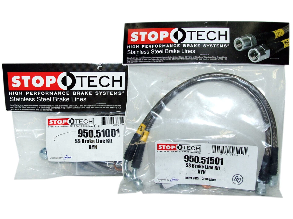 StopTech Stainless Steel Brake Line Kit F&R for 10-15 Hyundai Genesis Coupe NEW - Image 1 of 1