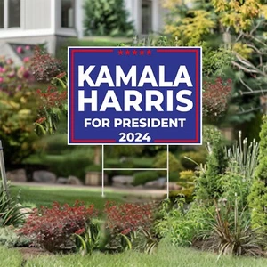 Kamala Harris 2024 für President Yard Schild 24x18 mit H-Einsätzen beidseitig bedruckt - Bild 1 von 1