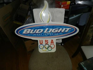 Bud Light 2001 Proud Supporter USA Olympic Metal Sign. 32” X  25 1/2” - Picture 1 of 9