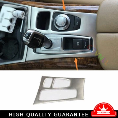 Middle Console Gear Shift Panel Trim 1X For BMW X5 X6 E70 2008-2009 Silver Steel - Image 1 of 4