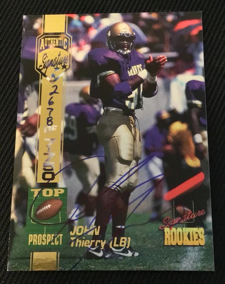 JOHN THIERRY  AUTHENTIC RC CERTIFIED SIGNED AUTOGRAPHED CARD  BEARS  2678/7750 - Image 1 of 1