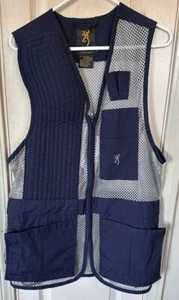 NWT Browning Med Classic Blue & Gray Technical Shooting Mesh Vest - Picture 1 of 6