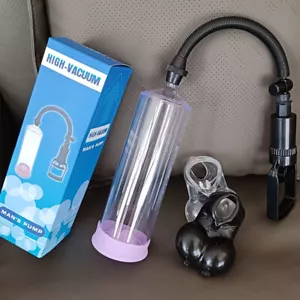 Penis Pump Sleeve Enlarger Penis Stretcher Cylinder Enlarger Vacuum Ball Scrotum - Picture 1 of 27