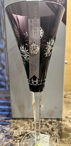WATERFORD 2015 SCHNEEFLOCKE WÜNSCHE GESUNDHEIT CHAMPAGNER TOASTFLÖTE AMETHYST LILA - Bild 1 von 13