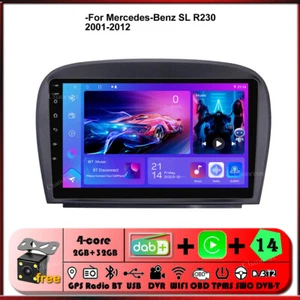 9"Android 14 Head Unit Radio GPS SAT Navi Carplay DAB For Mercedes SL Class R230 - Picture 1 of 12
