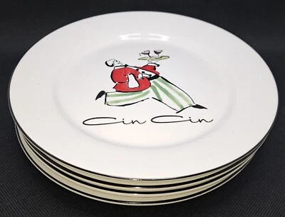 Juego de 4 platos de 8" de camareros franceses alrededor del mundo de Rosanna  Foto 1 de 4