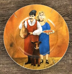 Guy Buffet TUSCAN STOREFRONTS Eschenbach Butcher Salad Plate Mint Made inGermany - Picture 1 of 6