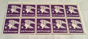 Block of 10 USPS Postage Stamps B Eagle s1818 MNH 1981 Violet - Picture 1 of 3