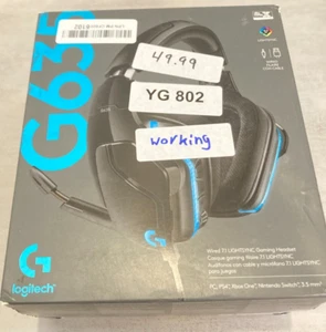 Logitech G635 7.1 LIGHTSYNC Over Ear Gaming Headset- Black & Blue - Picture 1 of 9