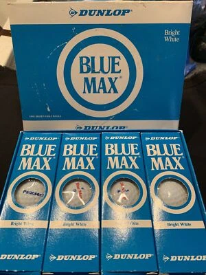 Panasonic Logo Dunlop Blue Max Golf Balls One Dozen Bright White NOS Vintage - Image 1 of 4