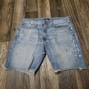 Polo Ralph Lauren Herren Jeansshorts 36 Blau Paint Splash Cut Off Classic Fit - Bild 1 von 17